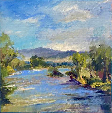 LorettaD- Painting- "Blue Madison" 8x8