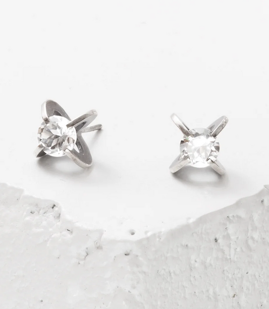 Zuzko- White Topaz Clutch Stud Earring