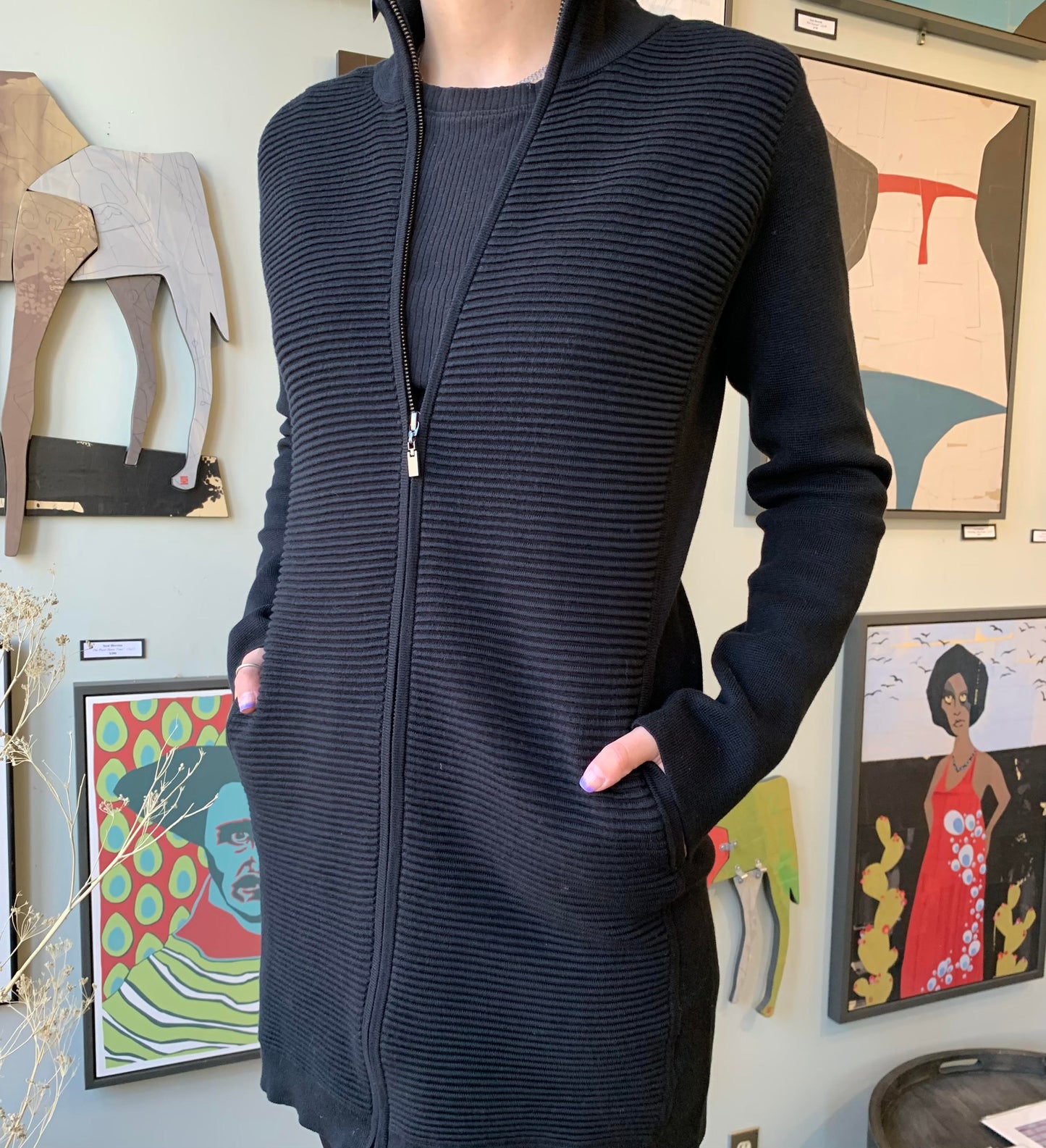 Kinross- Cardi- Long Zip Mock- cottn
