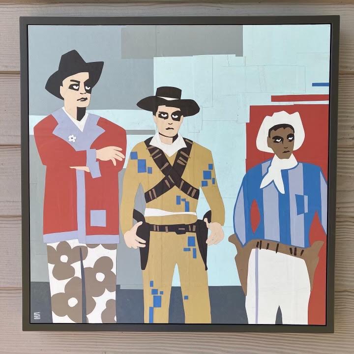 ScotH- Framed Art- "That Time Cowboy Tim Wore Flower Print Pants" 20x20