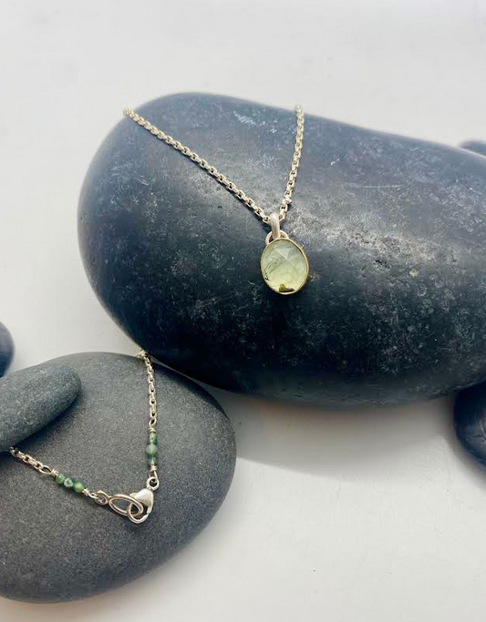S.Howell- Rutilated Prehnite Necklace