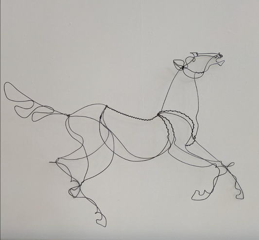 TinaD- Sculpture Hanging Wire Horse 6- 31"x22"
