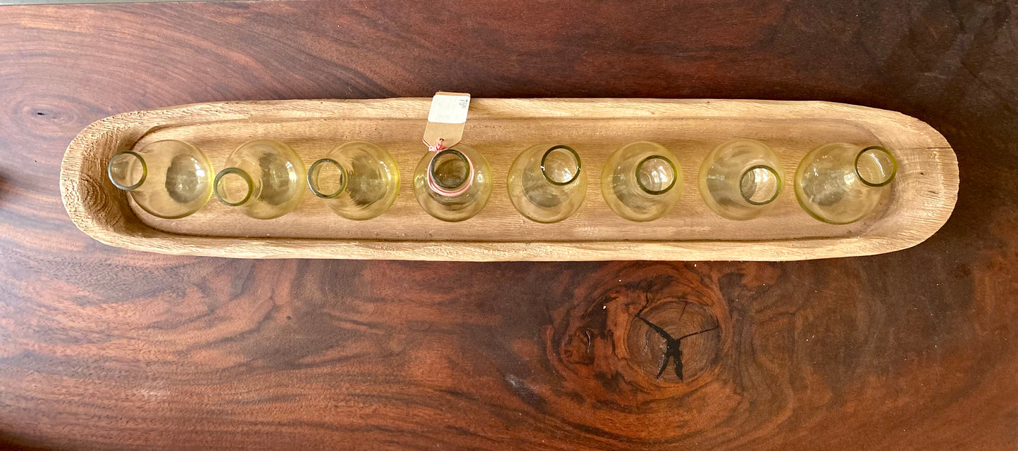 Made-Vase-Mini Vase Set/wood tray