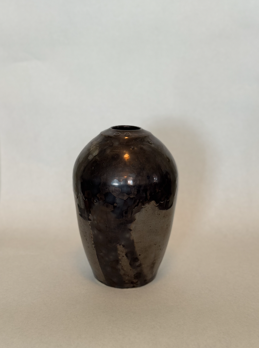 Silkwood- Raku Vase- Bronze Crystal-