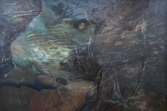 NanParsons- Underground Water (Illuminated)- Oil on Board-