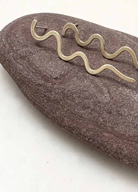 Sterling and Brass Post Earrings