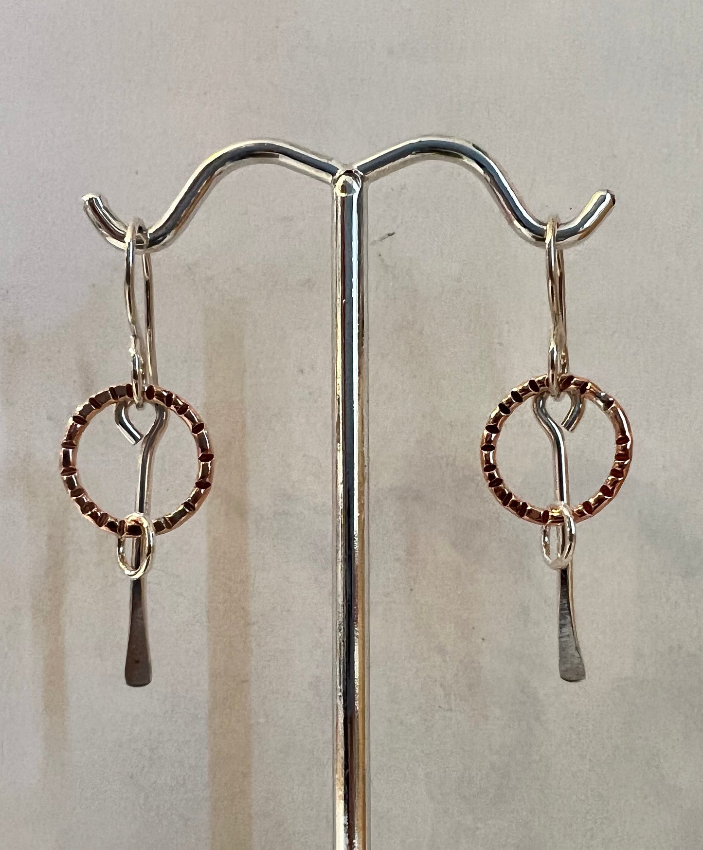 SueF- Silver and Copper Earrings