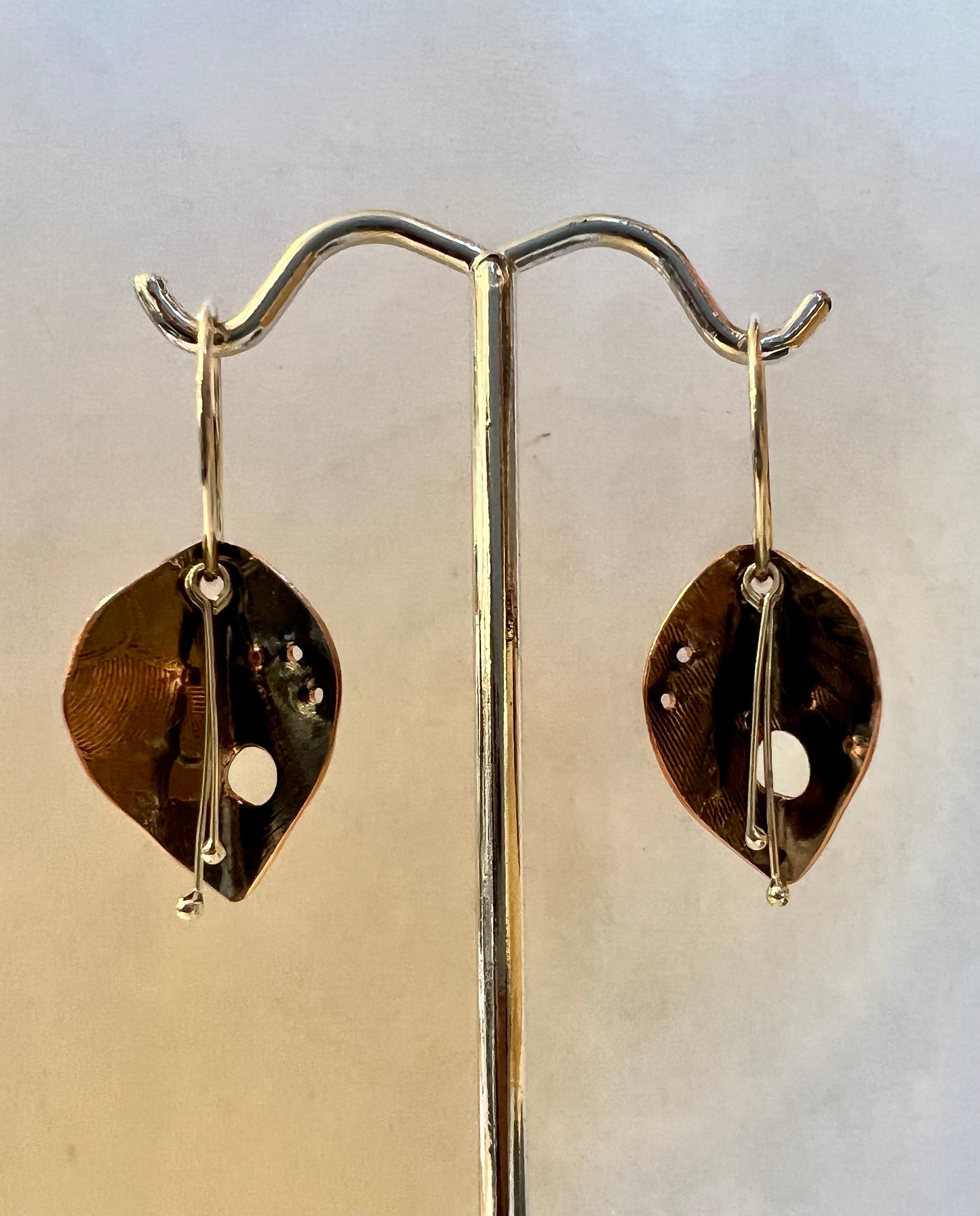 SueF- Silver and Copper Earrings