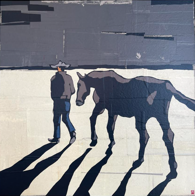 ScotH- Framed Art- "Dawn Patrol"- 24"x 24"