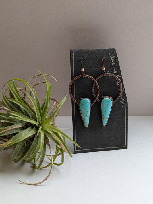 DancingB- Ear- #25- Campitos Turq Texture Cppr Circle