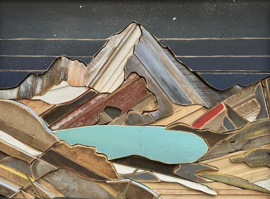 AmandaK- Wood Art- "Granite Peak & Lowery Lake" 49x36