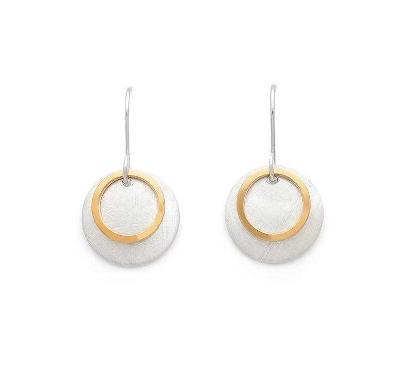 SuzanneN - Ear- 2a - Slvr circle w/gold ring Lrg