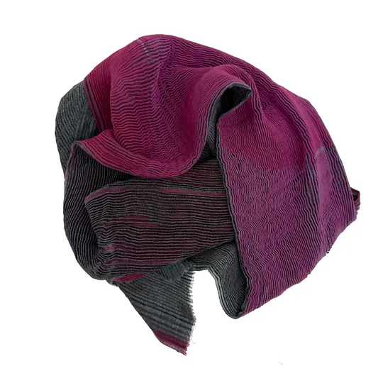 Dyed Crinkled Wool Scarf