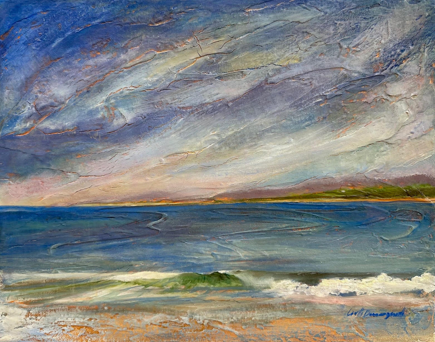 LorettaD- Painting- "Lake Shore Breaks" 11x14