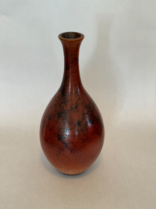 Silkwood- Vase- Orange-  Tall- Horse Hair