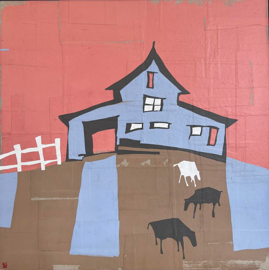 ScotH- Framed Art- "3 Cows" 24x24