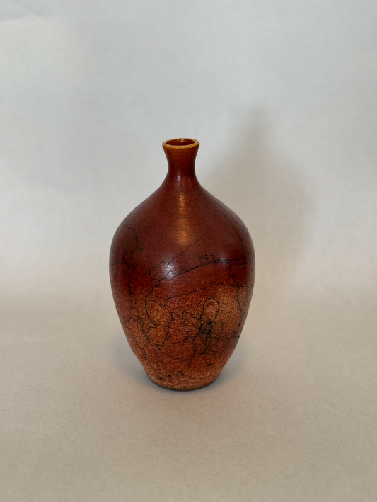 Silkwood- Vase- Orange-  Small- Horse Hair