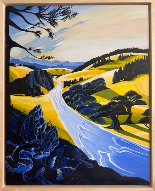 KelseyD- Art-  Original Acrylic- Deerborn Again 24x30-