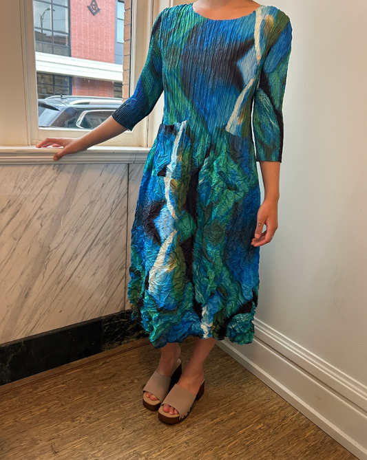 Alquema- Dress- Smash Pckt - Aqua Bow 3/4 Slv 1