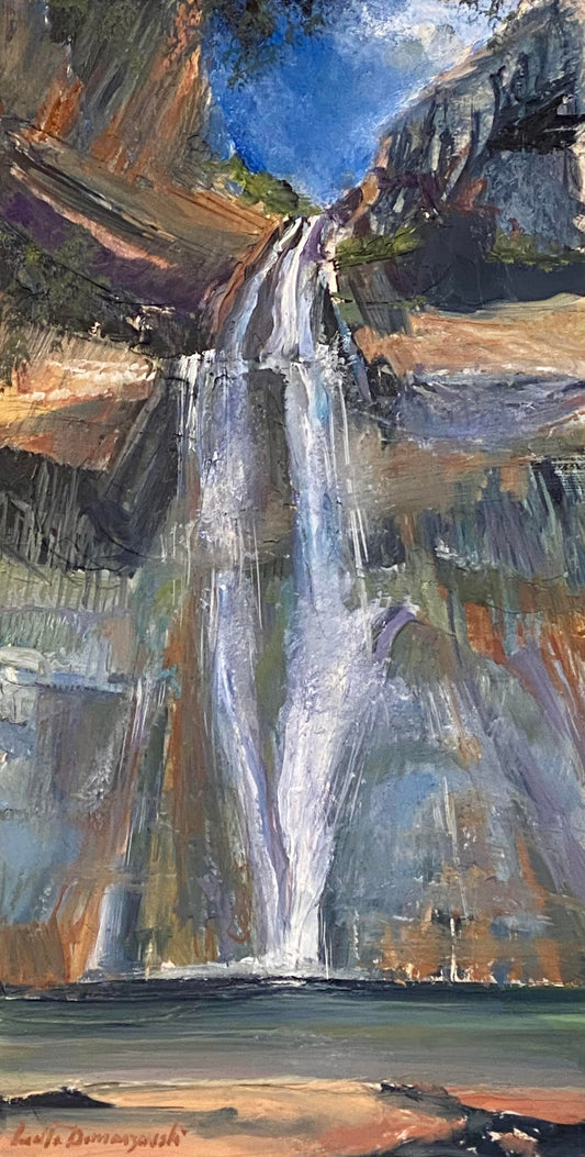 LorettaD- Painting-  Lower Calf Creek- oil 8"x16"