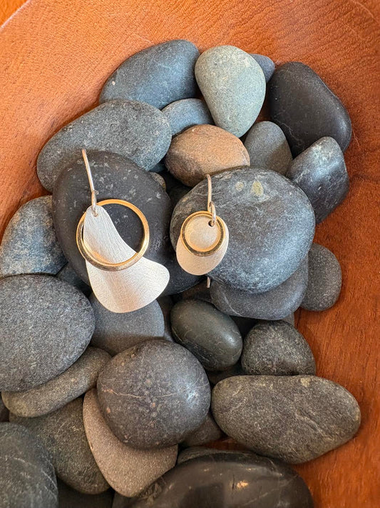 SuzanneN - Ear-  7- Asym Sterling silver / 24K gold plate