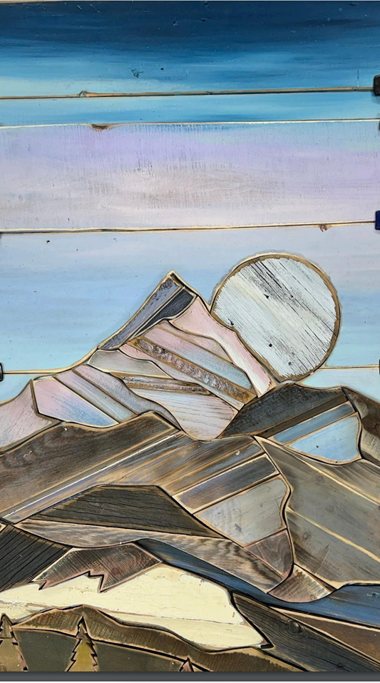 AmandaK-  Wood Art- "Spanish Peaks" 27x52