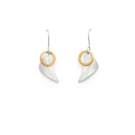 SuzanneN - Ear-  "4A"-Smll slvr asym w/ gold ring