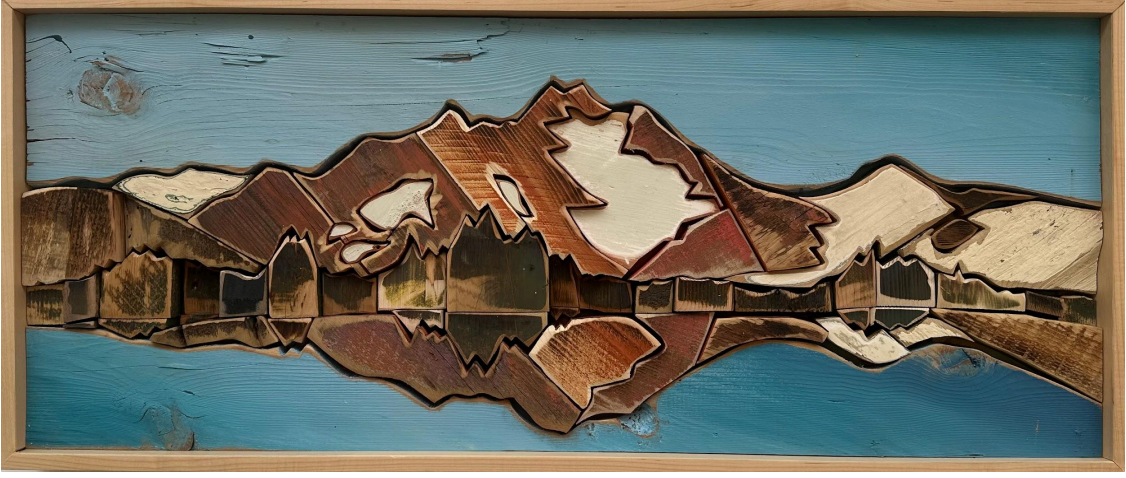AmandaK- Wood Art- "Mount Jefferson" 34x13