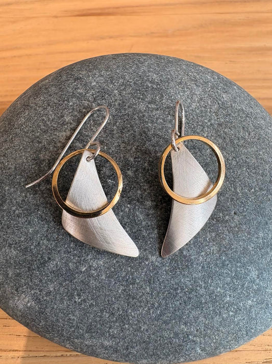 SuzanneN - Ear-  4- Sterling silver / 24K gold plate. Length 1" (25.4mm)