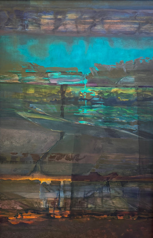 NanParsons- Underground Water (Layers)- Oil on Board-