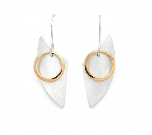 SuzanneN - Ear-  3a- Strlng slvr / 24K gold plate. Length 7/8"