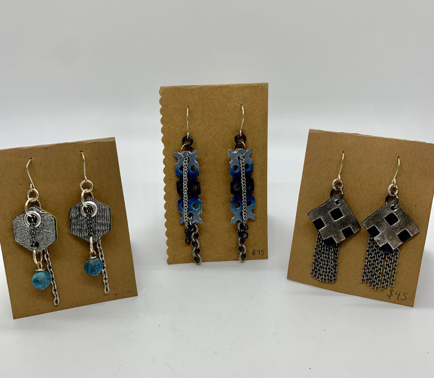 Lanie Ray- Earrings-Leather/Metal