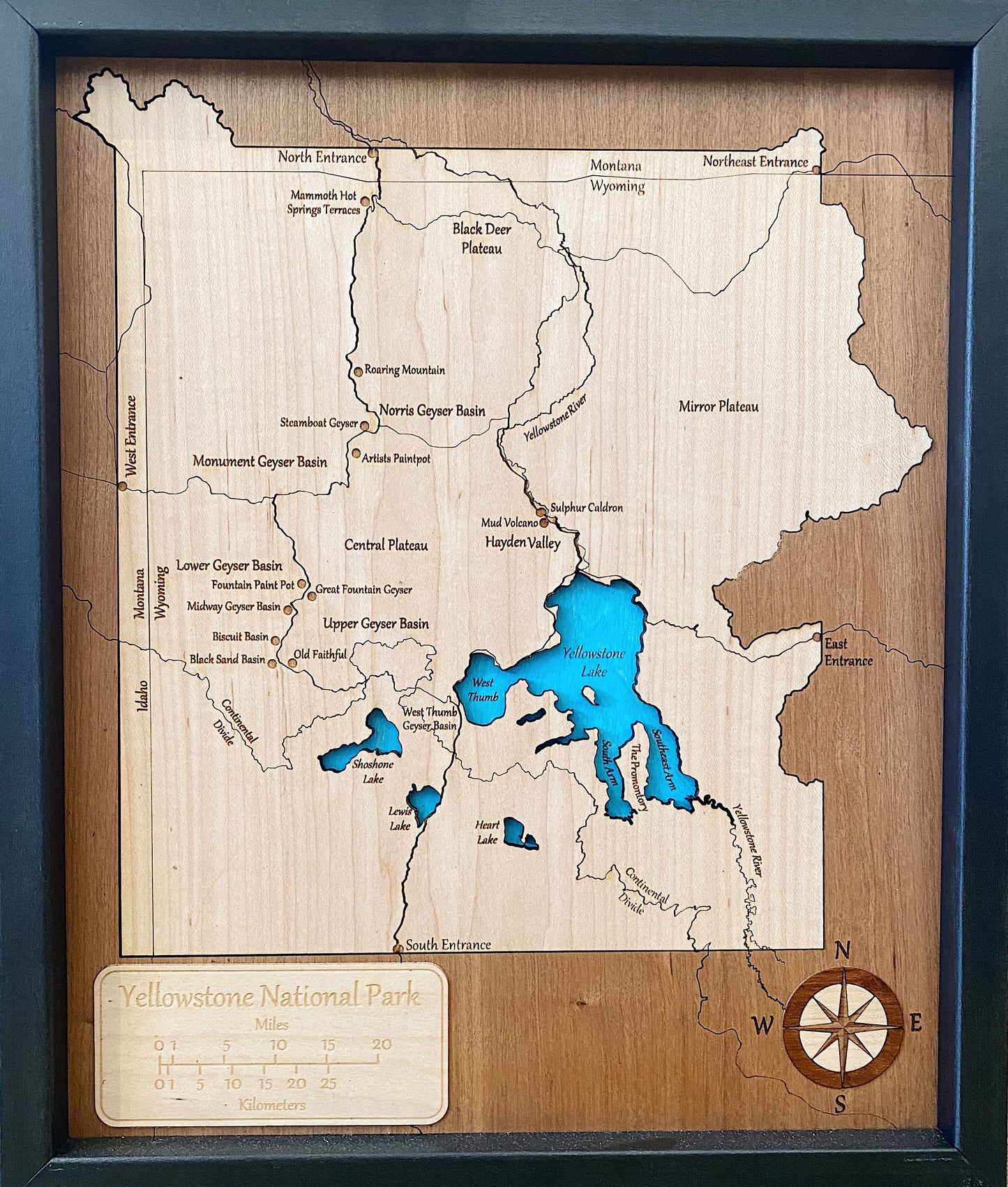 Mid Mod-Art-Map "Yellowstone" 14x17