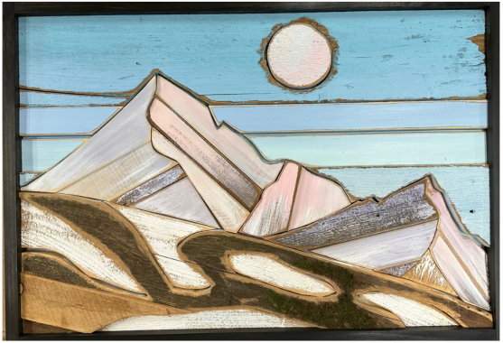AmandaK- Wood Art- "Big Sky Spring Skiing" 20x29