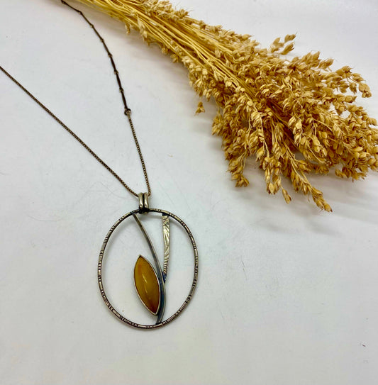 SueF- Sunset Marsh Amber Necklace