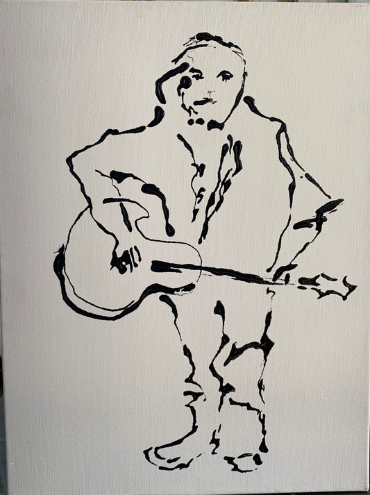 BarbS- Art  "Lead Acoustic" 12x9 enamel on canvas