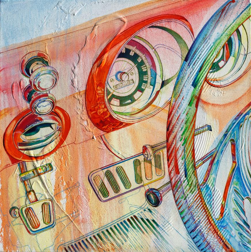 Barb S. Karst- Art- 'Dashed'- 21.75"x 21.75"x 2"