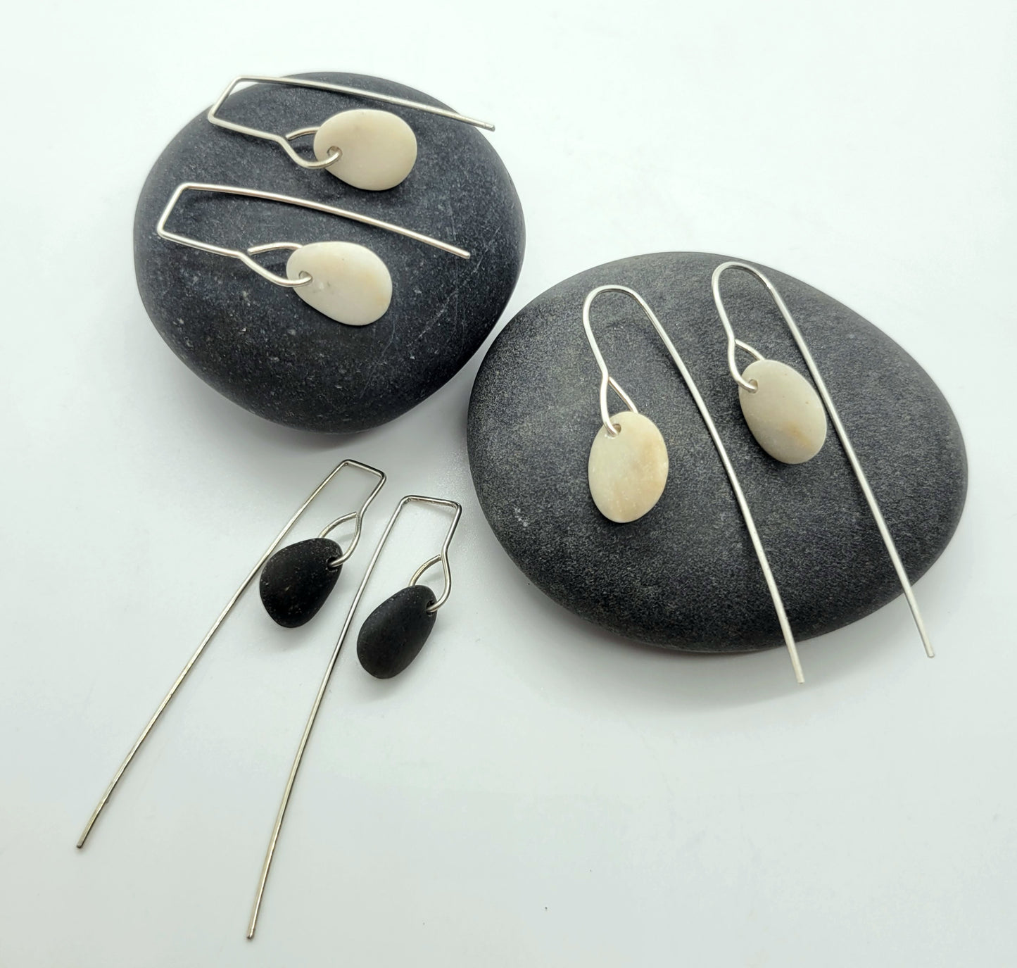 LanieRay-Earrings-Beach Stone Threader SS