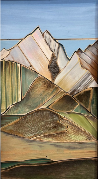 AmandaK- Wood Art- "Missions in the Springtime" 17x30