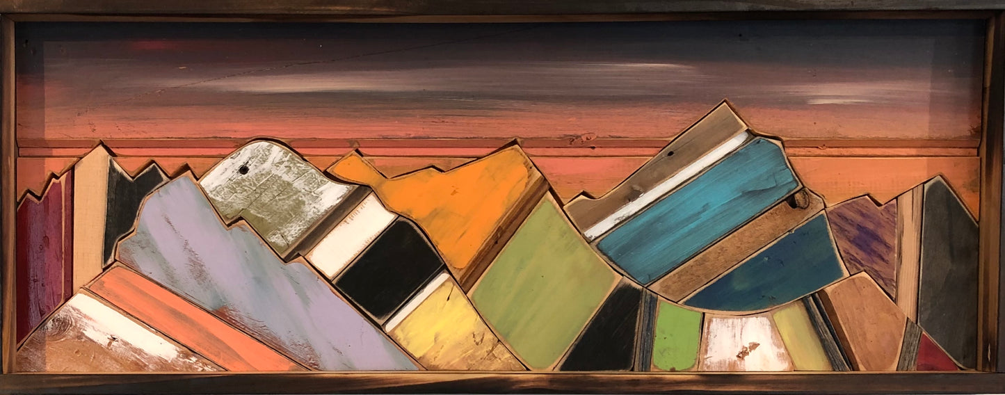 AmandaK- Wood Art "Crazy Mountains" 14x37