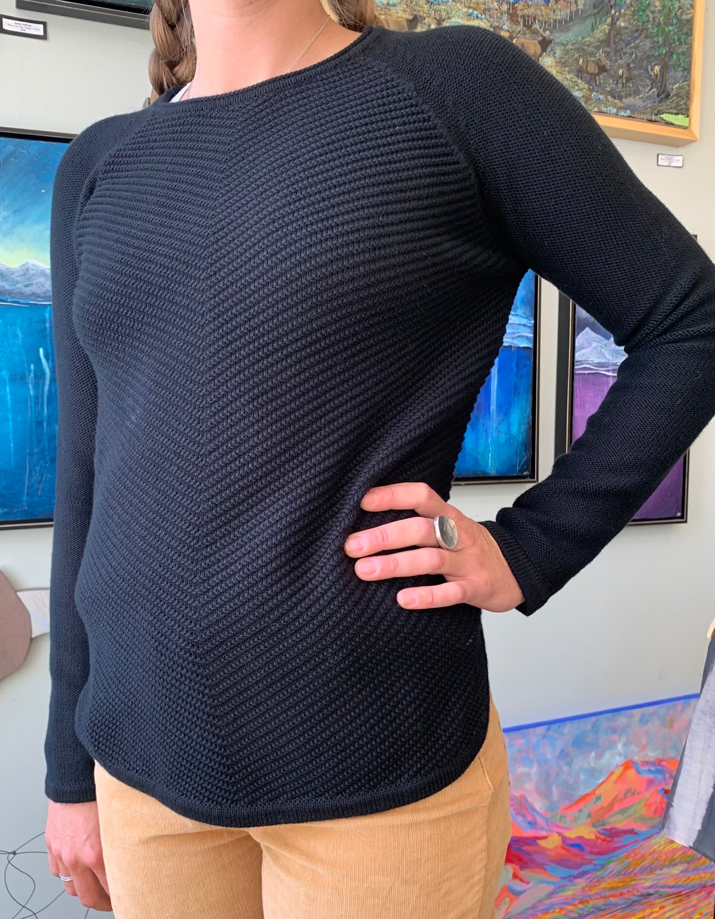Kinross- Sweater- Diagonal Boatneck-