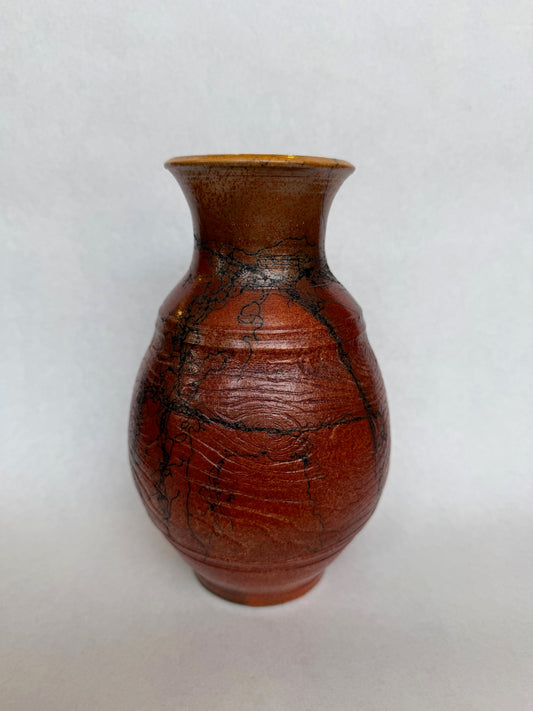 Orange Horse Hair Vase