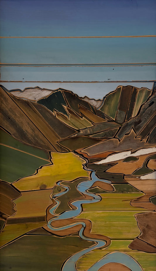 'East Rosebud Creek Beartooths' 31x53"