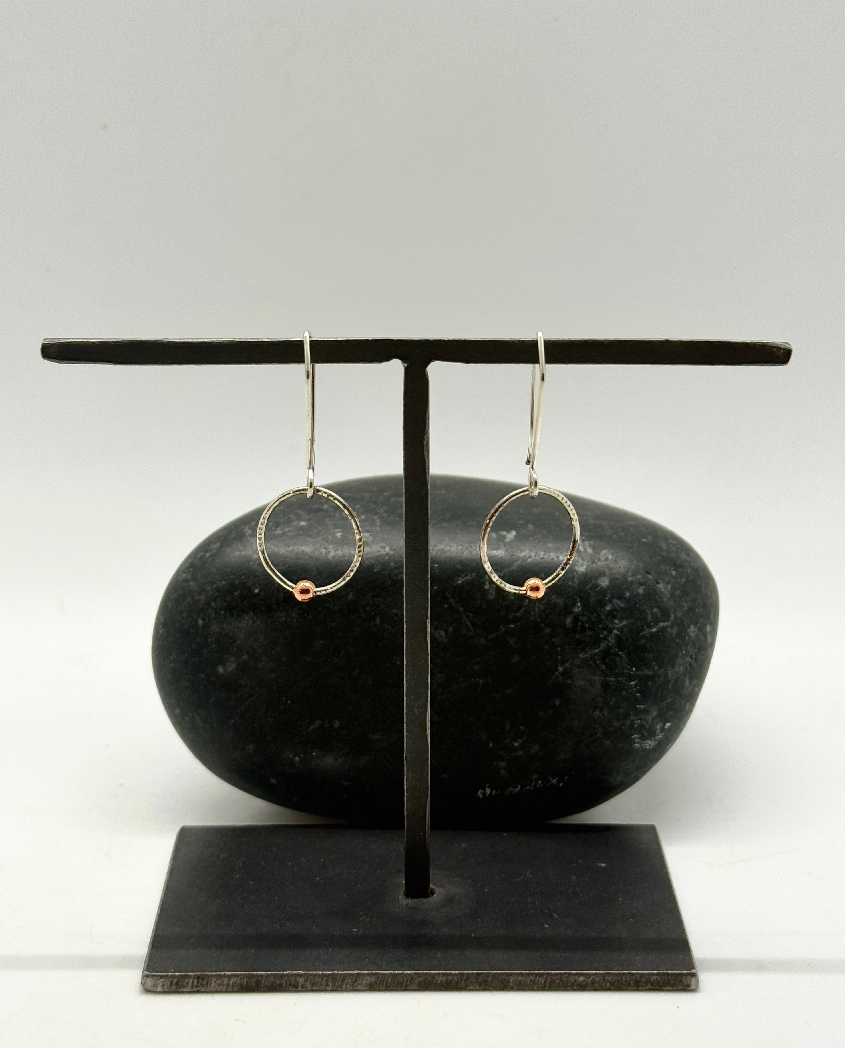 Silver and Copper Earrings
