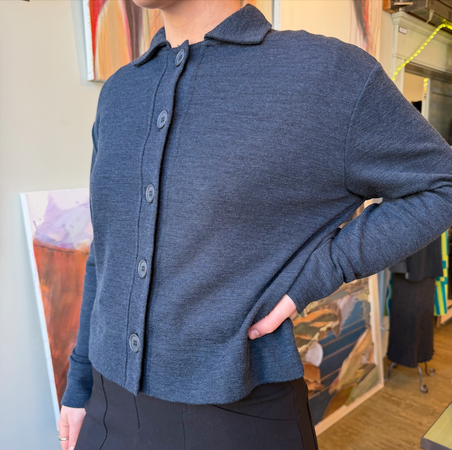 Merino Collared Box Cardi