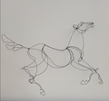 Hanging Wire Horse 6 Sculpture 31x22"