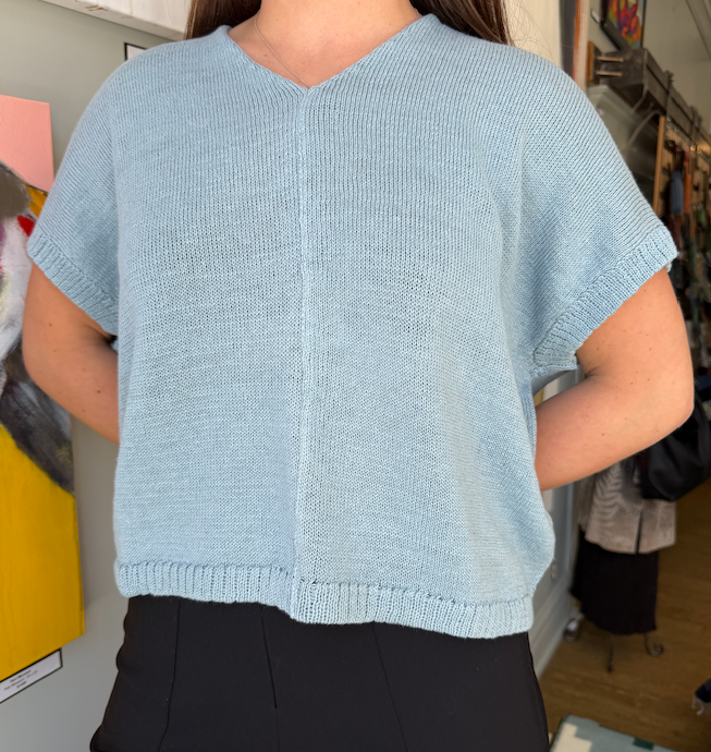 Knit Pullover Linen Top