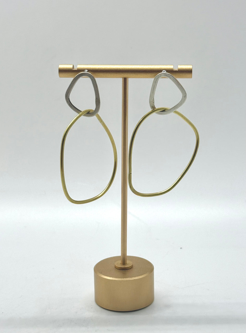 Sterling and Brass Post Earrings