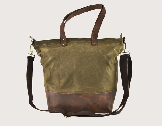 Kiko- Olive Canvas Boyfriend Tote