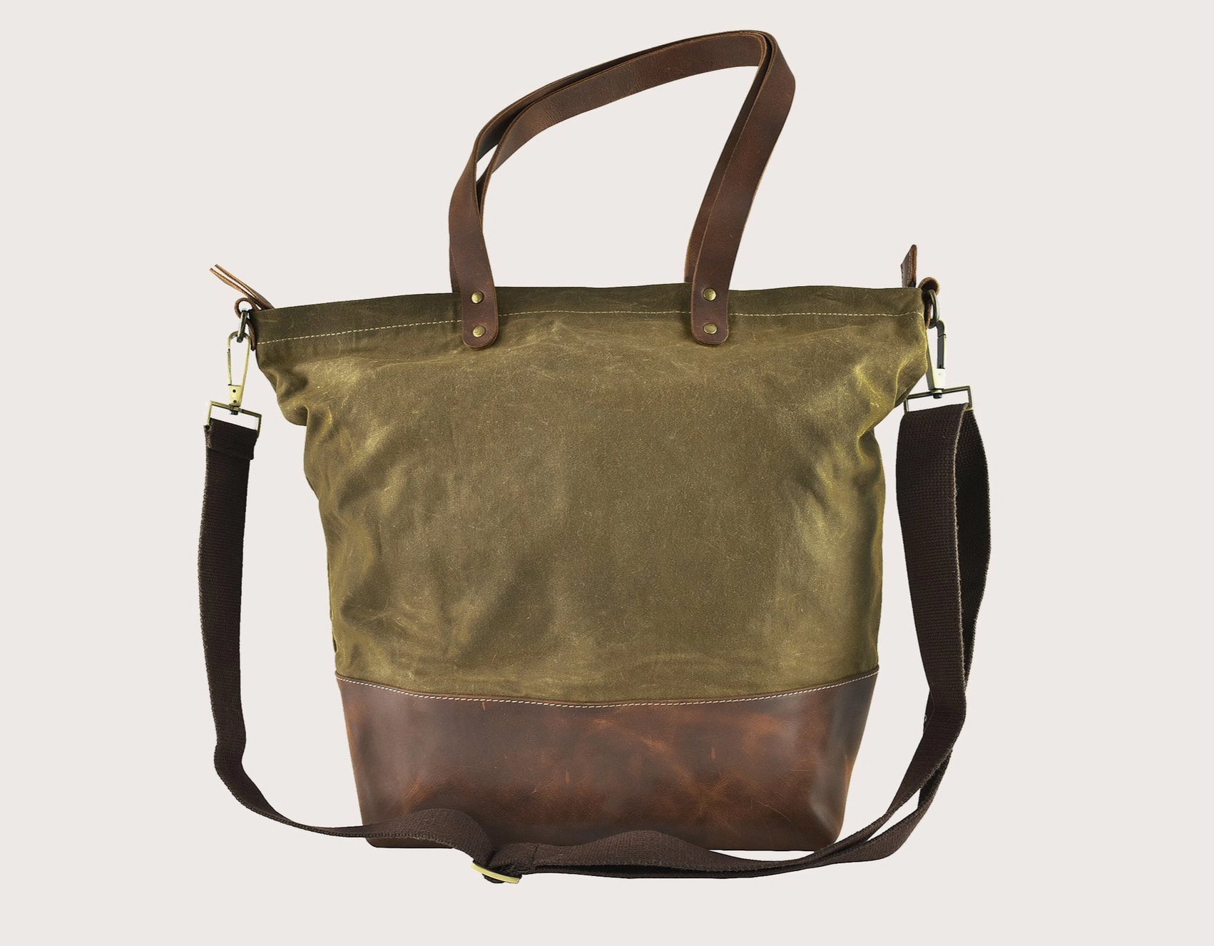 Olive Canvas Boyfriend Tote